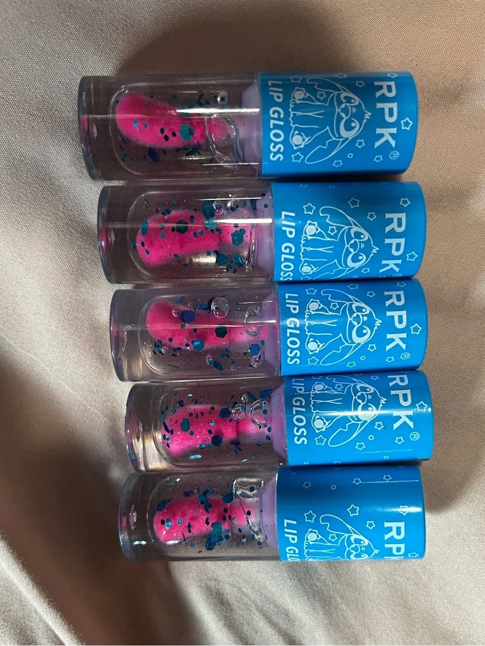 Pink Glitter Lip Gloss - (Set of 5)